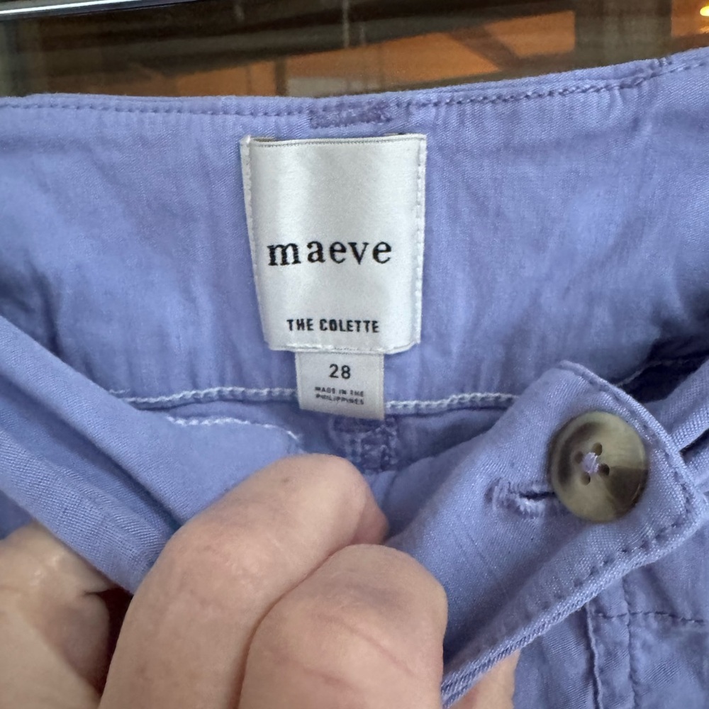 Maeve Lavender Buttoned Ankle Pants - Picture 2 of 4